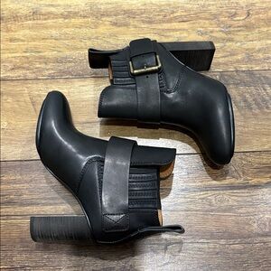 See by Chloe Black Leather Cappa Buckle Ankle Booties Size EU 36.5 US 6.5